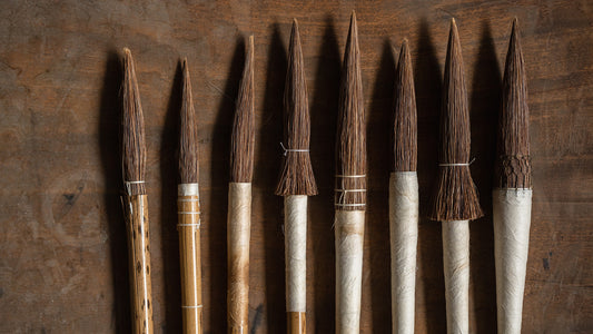 "Maki Fude," a traditional Japanese brush made by wrapping bristles with washi paper